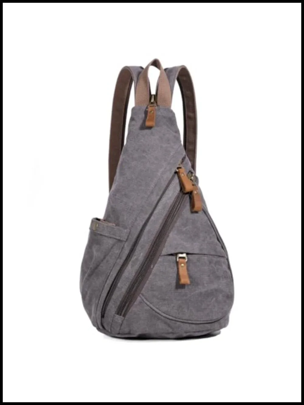 Canvas Sling Bag Crossbody Backpack Shoulder Daypack Rucksack Adjustable